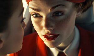 De stewardess kwam naar me toe en zei: "Blijf na de landing alstublieft, de piloot wil persoonlijk met u praten."