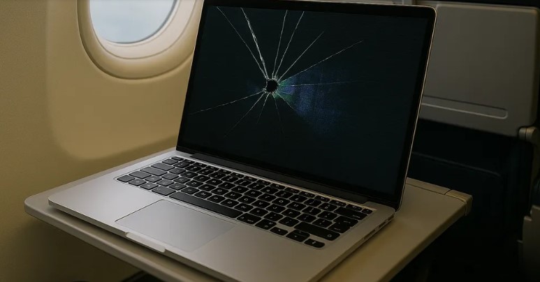 Onbeschofte passagier kapotte mijn laptop in het vliegtuig en weigerde te betalen – dus brak ik zijn ego in plaats daarvan.