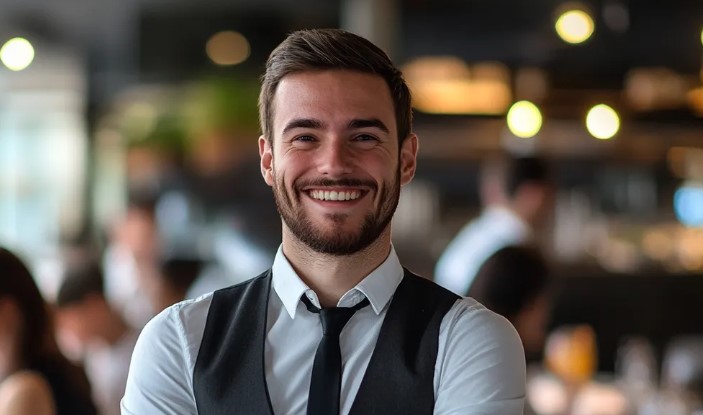 Een man gaat op een eerste date met zijn collega en ziet dat zij haar best doet om het te verpesten.