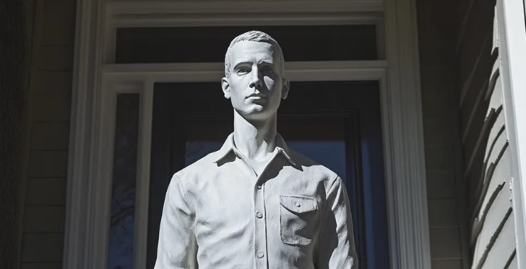 Ik vond een levensgroot standbeeld van mijn man op onze veranda – de waarheid daarachter dwong me tot actie.