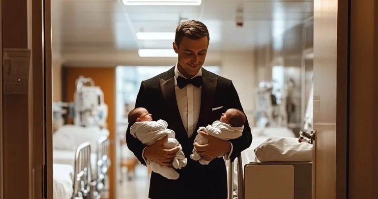 Ik zag onverwacht mijn man in een luxe pak een kraamkliniek verlaten met twee baby’s in zijn armen.