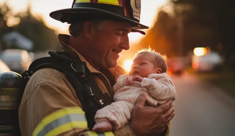 Ik heb een baby geadopteerd die bij de brandweerkazerne was achtergelaten – vijf jaar later klopte een vrouw op mijn deur en zei: “U moet mijn kind aan mij teruggeven.”