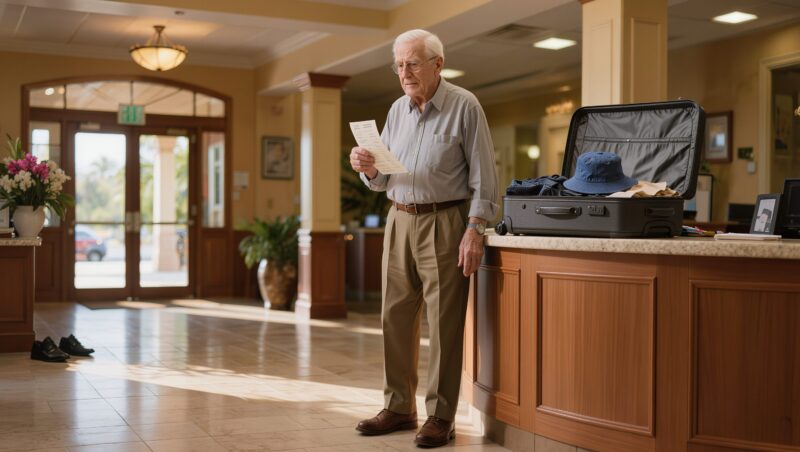 Mijn familie liet opa achter in het hotel om niet te hoeven betalen — ze beseften niet dat ik de verkeerde kleinzoon was om mee te sollen.