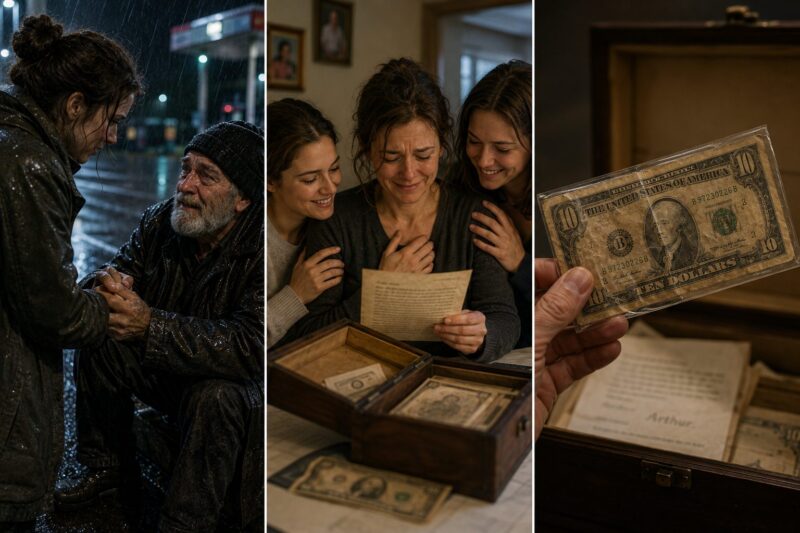 Het testament van een vreemdeling uit een steegje: Wat verborg de oude doos, 27 jaar na 10 dollar in de regen aan mij overhandigd?