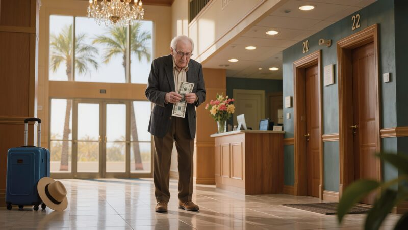 Mijn familie liet opa achter in het hotel om niet te hoeven betalen — ze beseften niet dat ik de verkeerde kleinzoon was om mee te sollen.