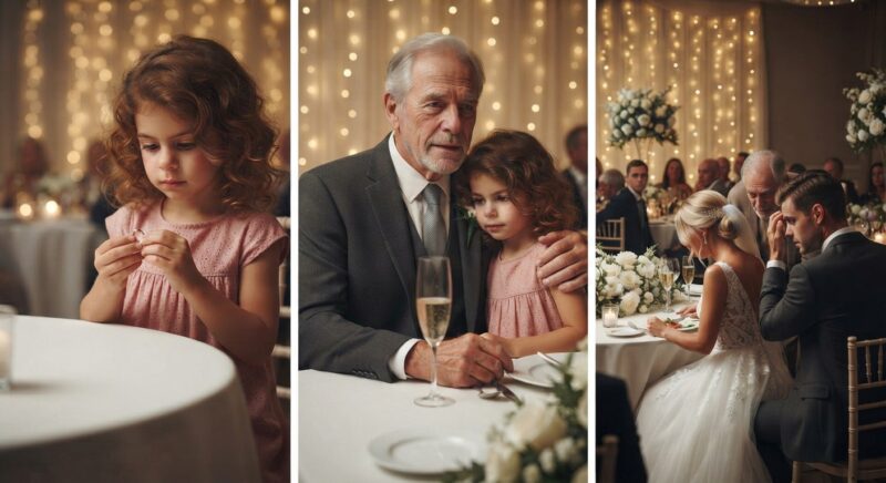 Op de bruiloft van mijn voormalige schoonzoon hoorde ik zijn bruid tegen mijn 5-jarige kleindochter zeggen: „Je bent niet langer het belangrijkste meisje in het leven van je vader. Blijf uit de buurt van de familiefoto's!” — dus hield ik een toast waardoor de kamer stil werd.