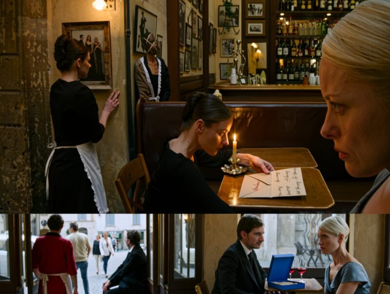 Mijn weduwnaarse vader nam elke vrouw mee naar hetzelfde restaurant – toen vond ik mijn naam onder zijn tafel