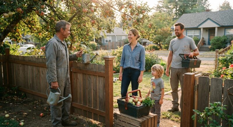 Mijn buurman dwong mijn kinderen om elke appel af te geven die in onze tuin viel – Ik liet de foto's aan mijn man zien, en hij bedacht een plan.