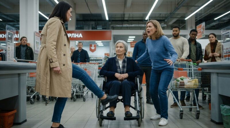 Een 80-jarige vrouw werd vernederd omdat ze haar handicap zou hebben gefaket om de rij in een winkel te ontwijken – Ze haalde discreet iets uit haar zak.
